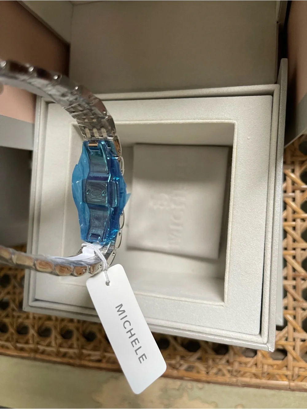 Michele Sidney Classic Stainless Steel Diamond  Women's Watch NEW
